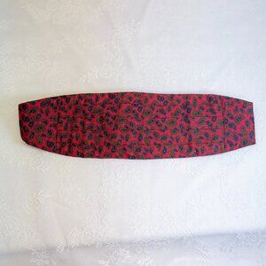 Men's Vintage Cummerbund Adolfo For Aetna Red Paisley Pattern